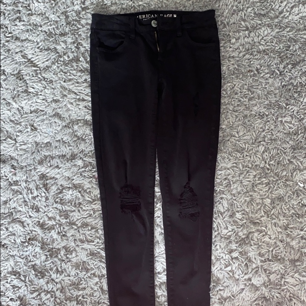 American Eagle black ripped jeans